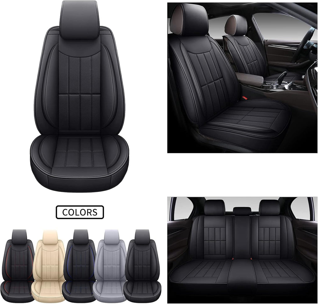 TAN Leather Car Seat Covers Full Set E7930
