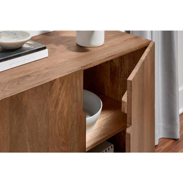 Wood Cabinet with Brass Finish Metal M64493
