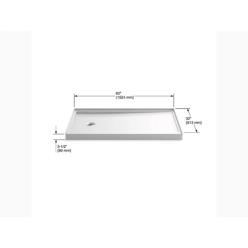 White Single-Threshold Shower Base A26357