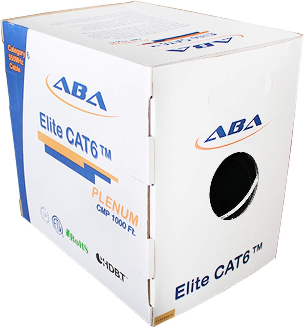 Green Plenum Ethernet Cable 1000ft UTP 23AWG Solid Bare Copper A973