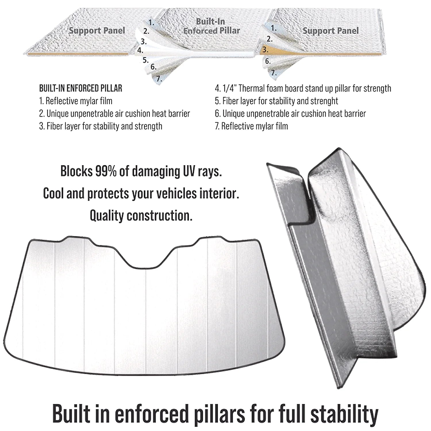 54"x 27.5" Auto Windshield Sun Shade D976