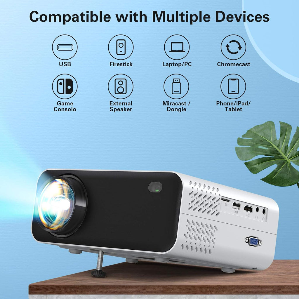 WiFi Mini Projector Portable, 1080P Supported 6000L Brightness 200" Display, Video Projector, Pack of 2 V172410