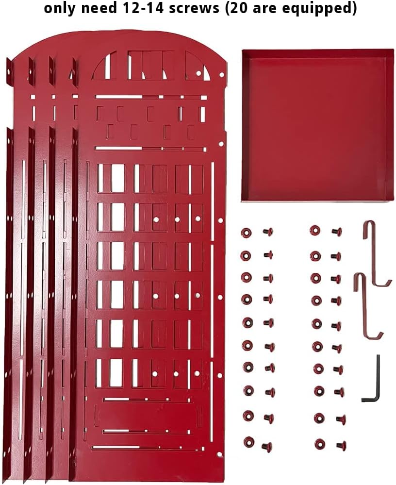 Red Metal Umbrella Stand Rack with Cane Holder P830448