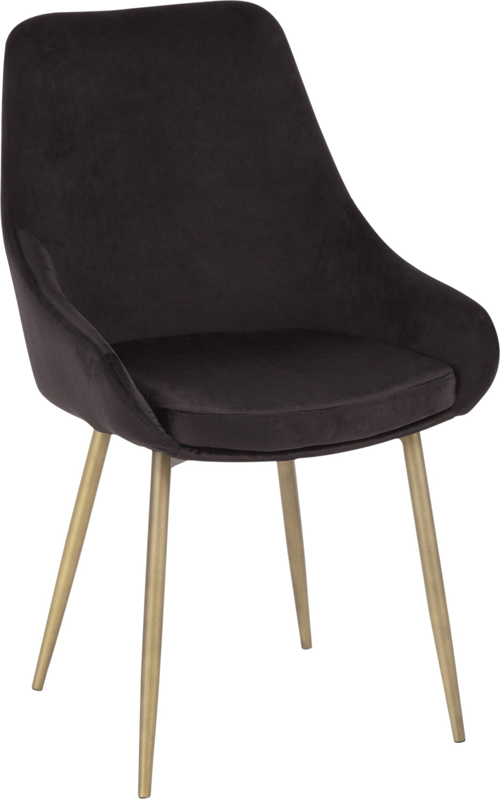 Black Solid Back Dining Side Chair, Set of 2 B331