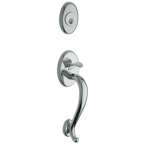 Satin Chrome Single Cylinder Handleset with Wave Lever V6222