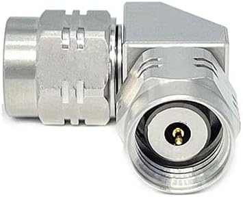 1.85 mm Male to 1.85 mm Male Right Angle Microwave Adapter, DC to 67 GHz, 50 Ohm, Stainless Steel Body P3866