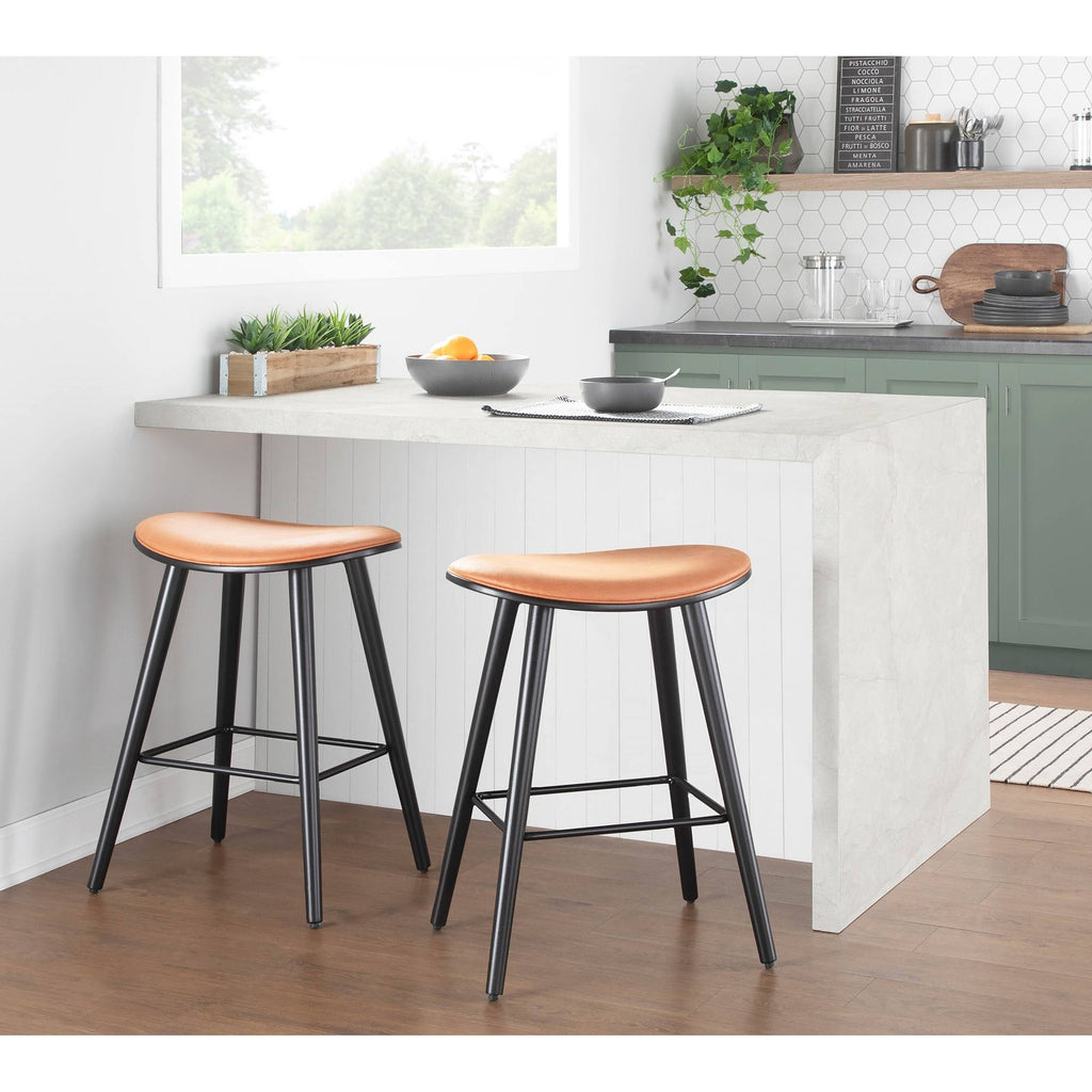 Camel Saddle Counter Stool Set of 2 G6986