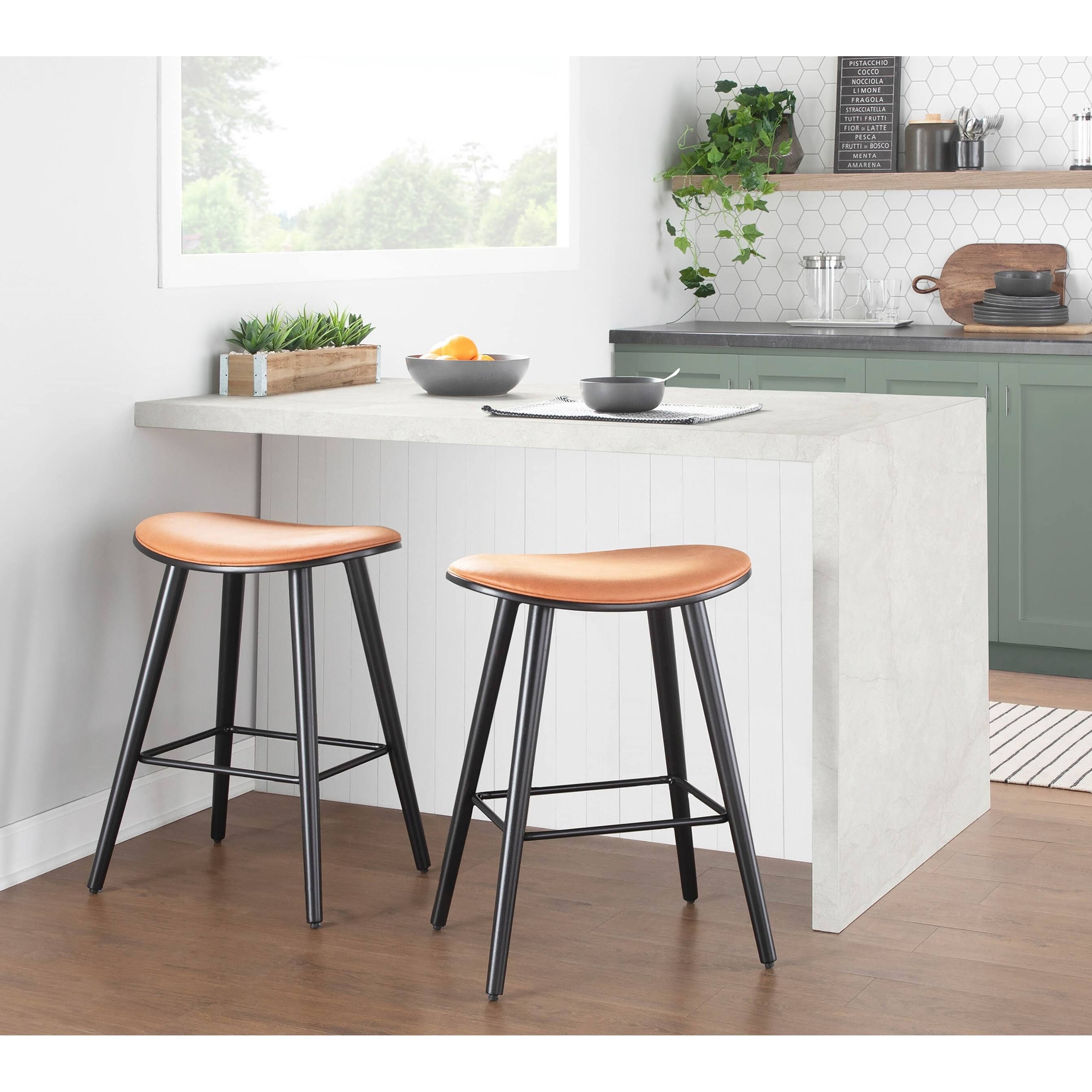 Camel Saddle Counter Stool Set of 2 G6986