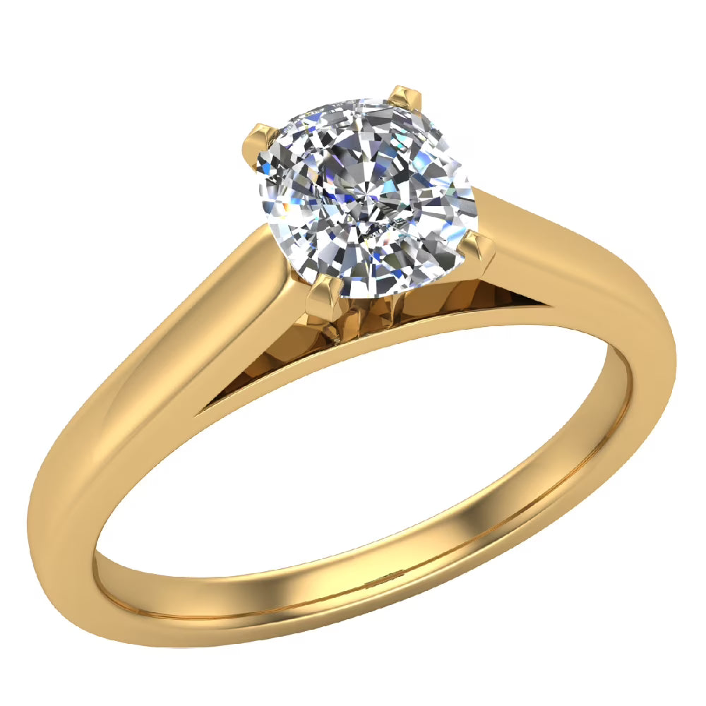 Cushion Solitaire 4-Prong 0.75 Carat 14K Gold Engagement Ring Y988455