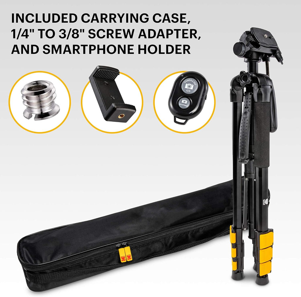 2-in-1 Aluminum Tripod & Monopod with Quick-Release Plates T58909