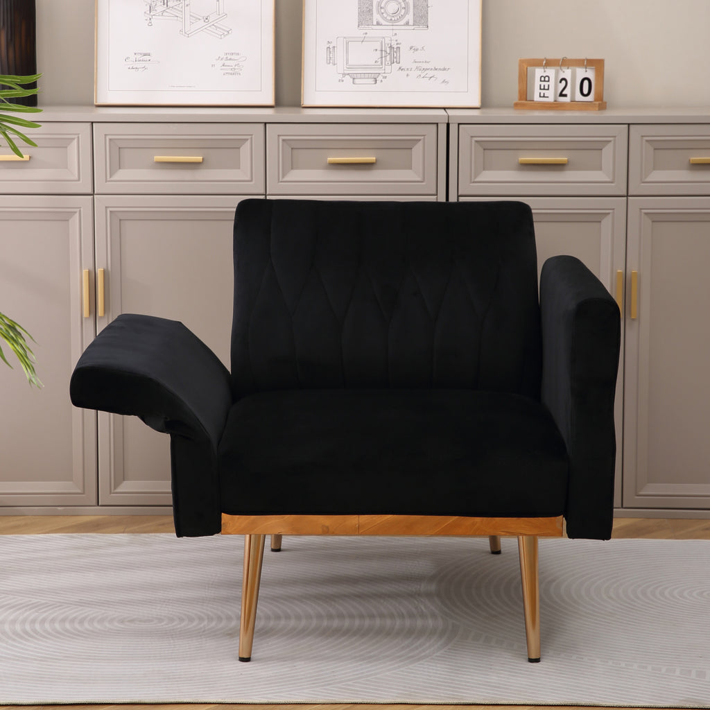 Velvet Accent Chair Set with Ottoman F37685