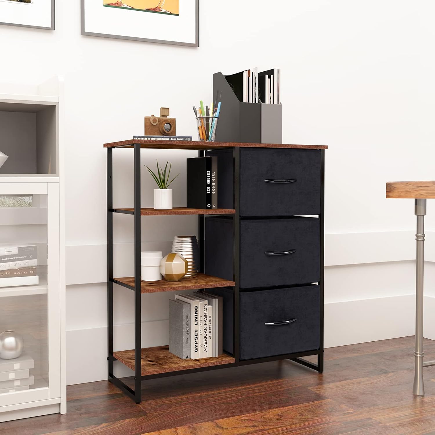 3 Drawer Storage Cabinet with Shelves V759662