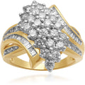 2 Carat T.W. Diamond 10kt Yellow Gold Cluster Ring B588