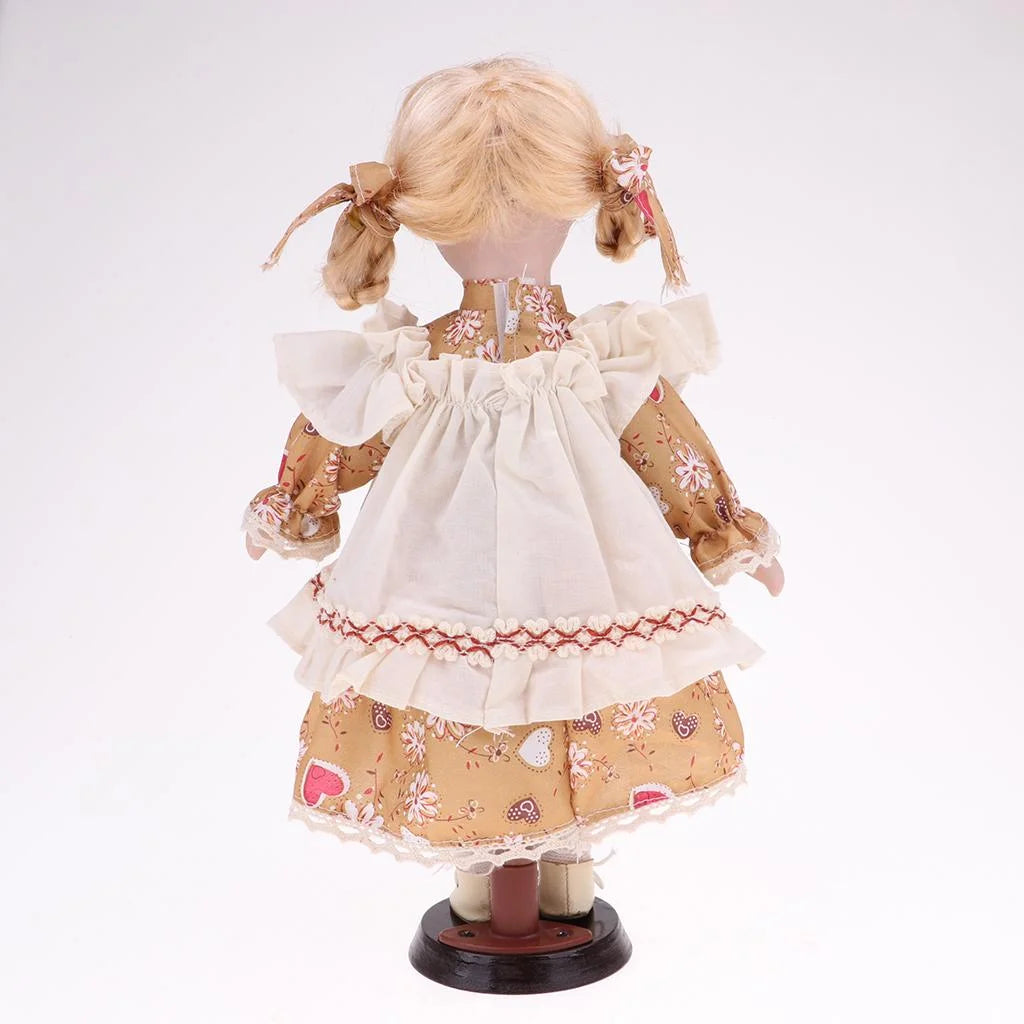 30cm Porcelain Girl Doll with Clothes Yellow J9666