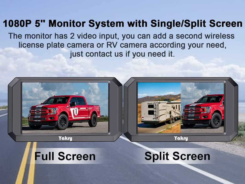 HD 1080P Wireless Backup Camera with 5" Monitor Rear View Camera G617