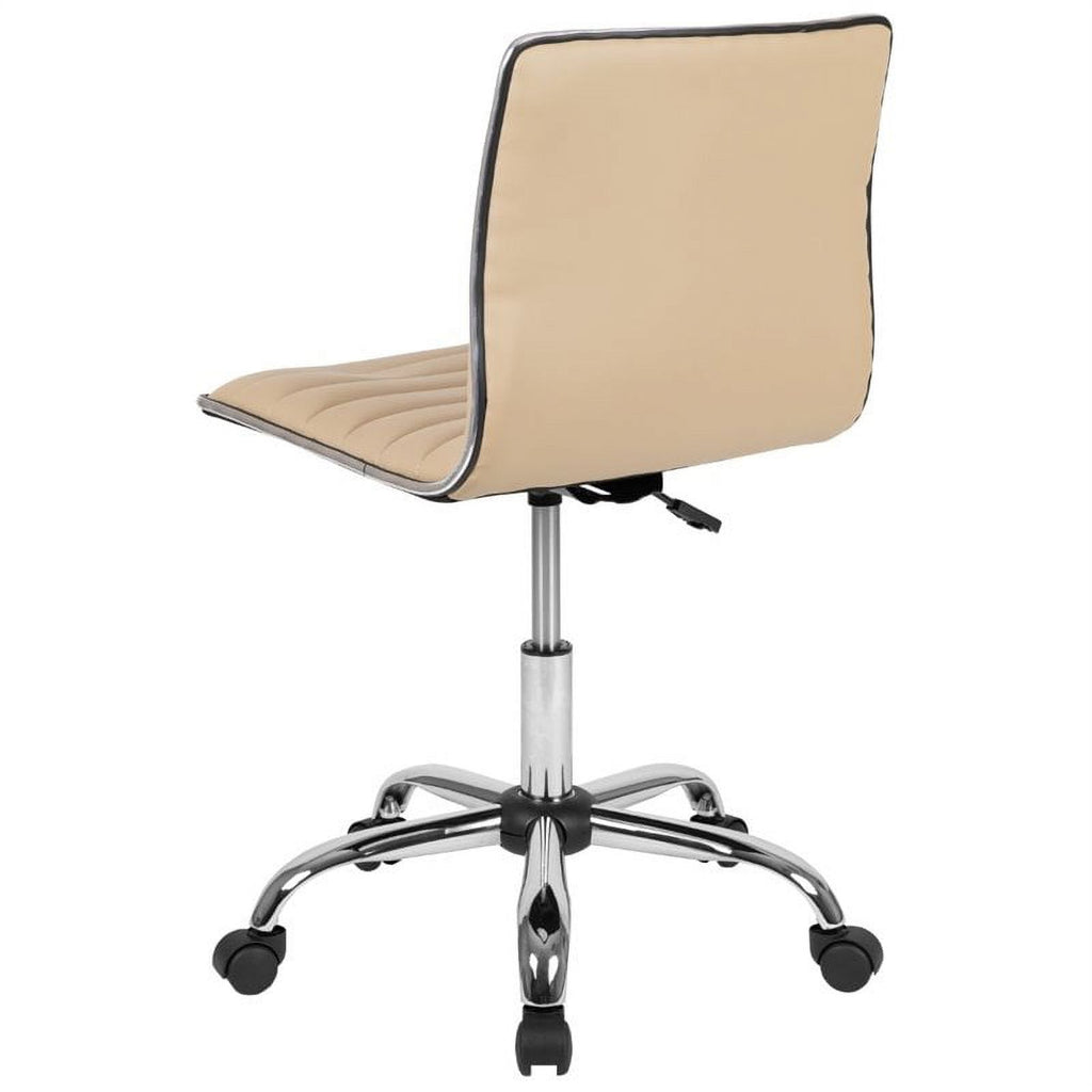 Tan Vinyl Low Back Swivel Office Chair G404420