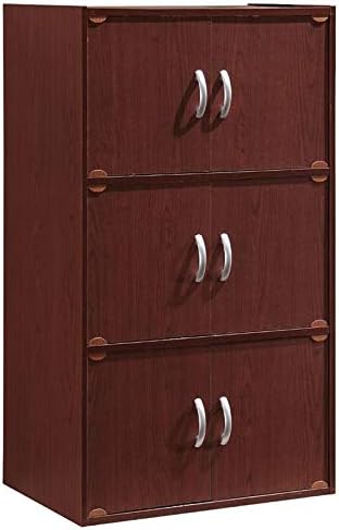 3 Shelf 6 Door Bookcase in Mahogany Q8610