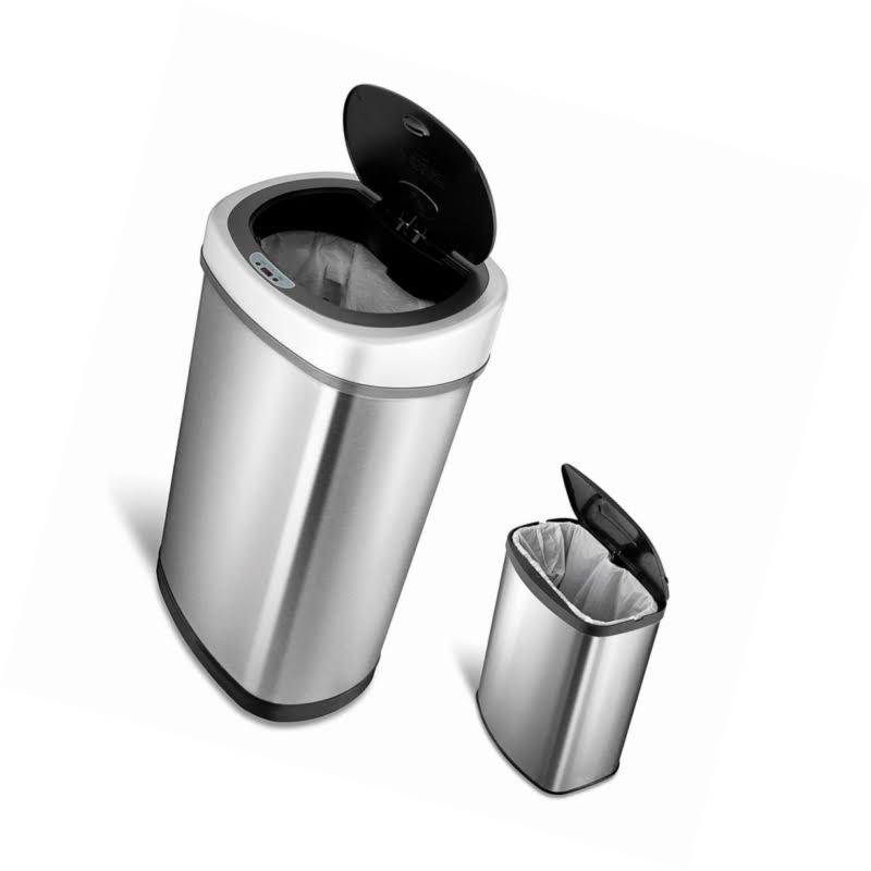 13 Gal 50L & 2 Gal 8L Stainless Trash Can Combo Set V7644
