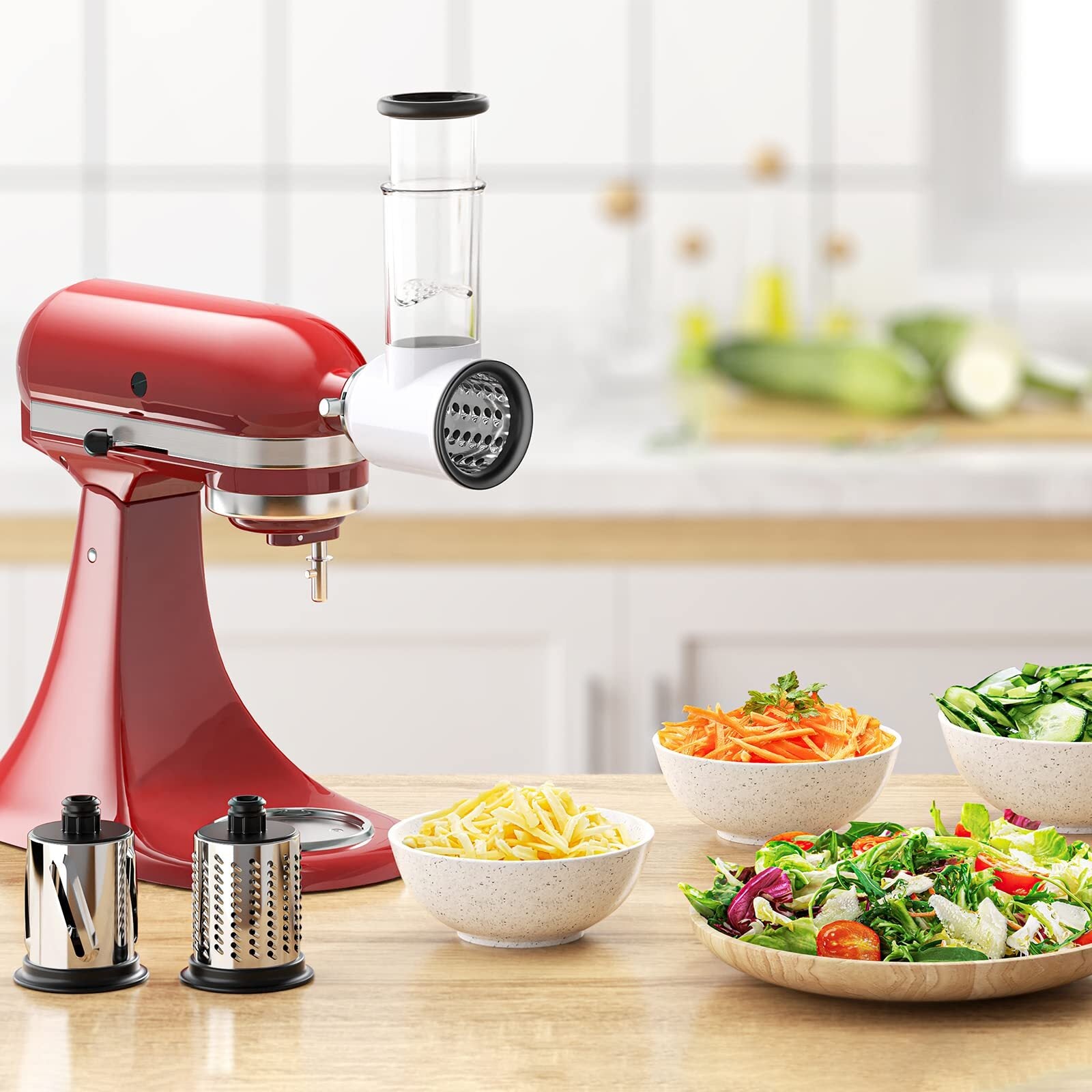Vegetable Slicer and Cheese Grater Attachment for KitchenAid Stand Mixers Q8439