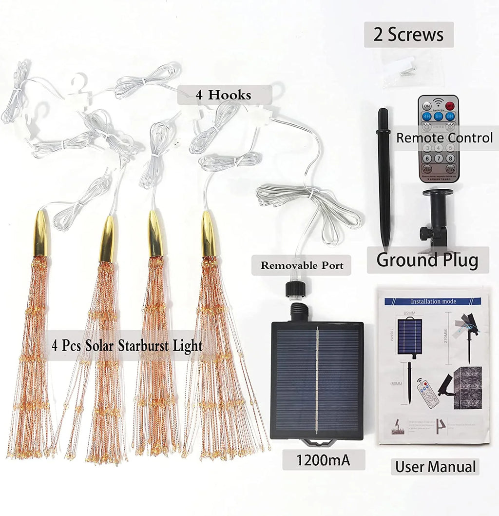 800 Led Solar Starburst Sphere Lights Waterproof Hanging Fairy Light D425
