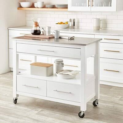 Stainless Steel White Kitchen Cart C670