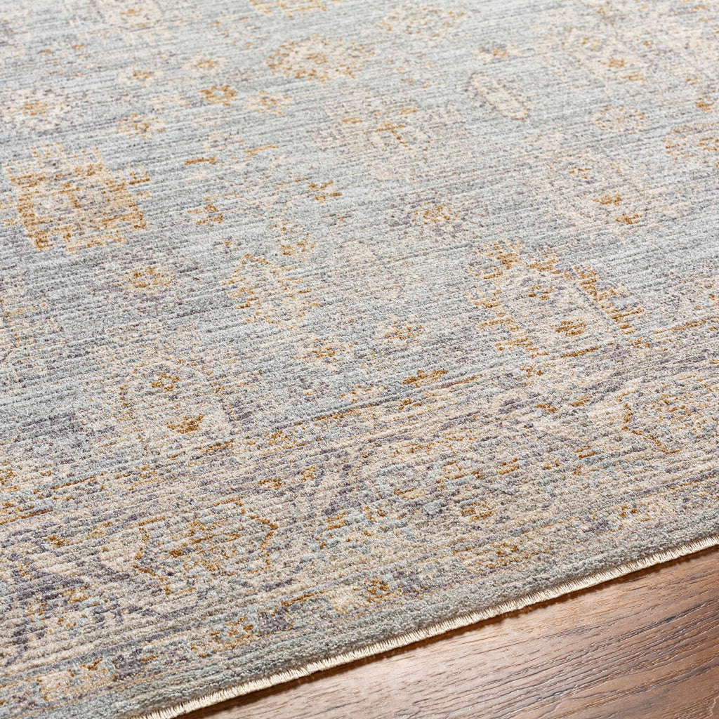 Gray Green Hallway Runner Rug N3705