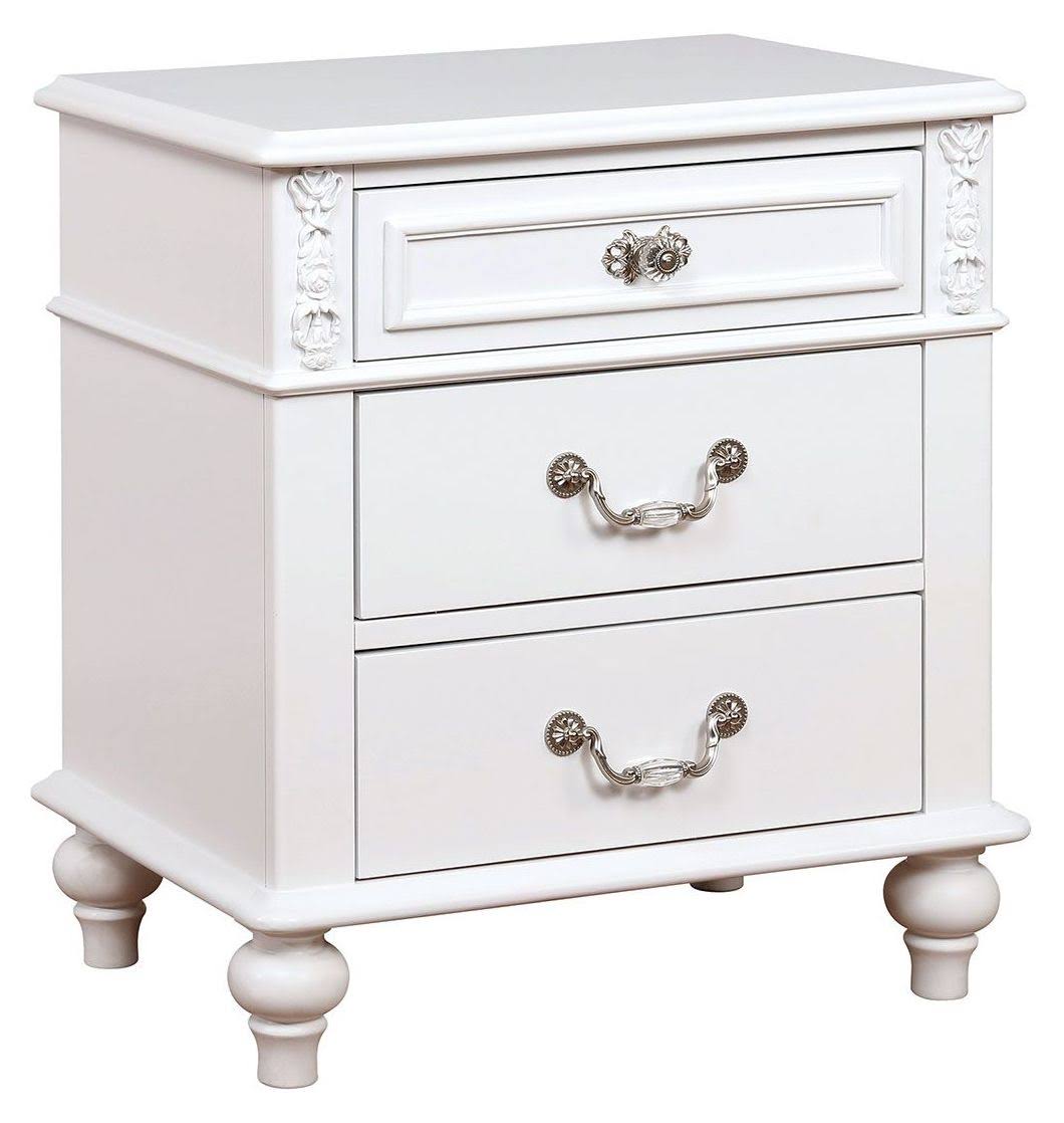 White USB Outlet Night Stand X34411