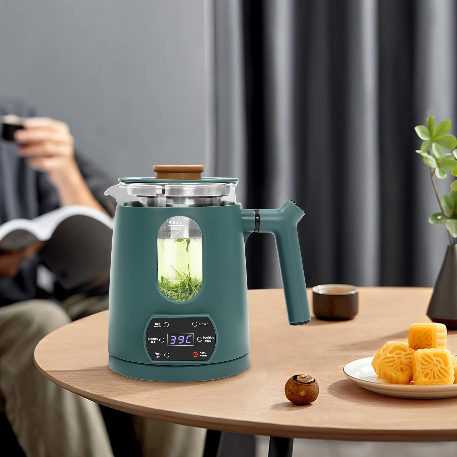 600W Electric Tea Kettle with Digital Display D67009