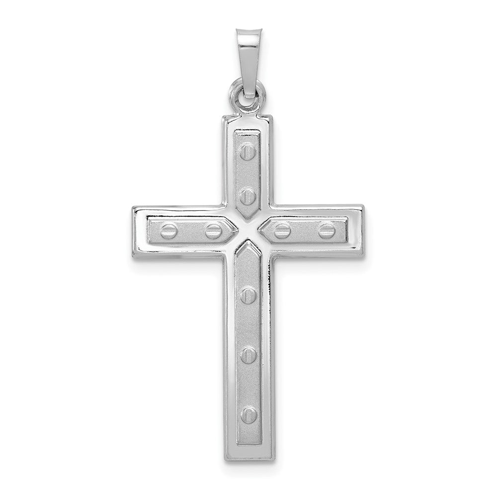 14k White Gold Polished and Satin Cross Pendant W8922