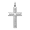 14k White Gold Polished and Satin Cross Pendant W8922