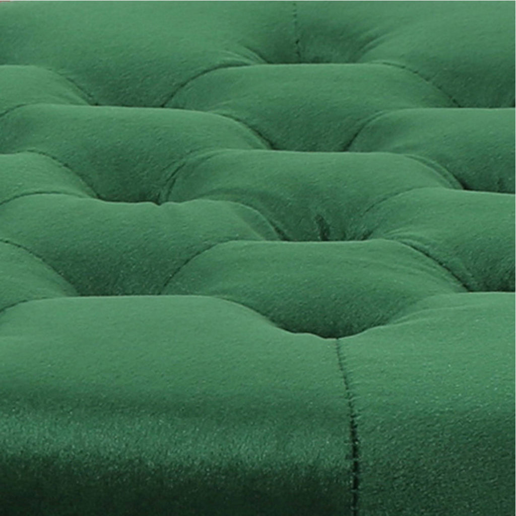 Black Velvet Tufted Ottoman X4072