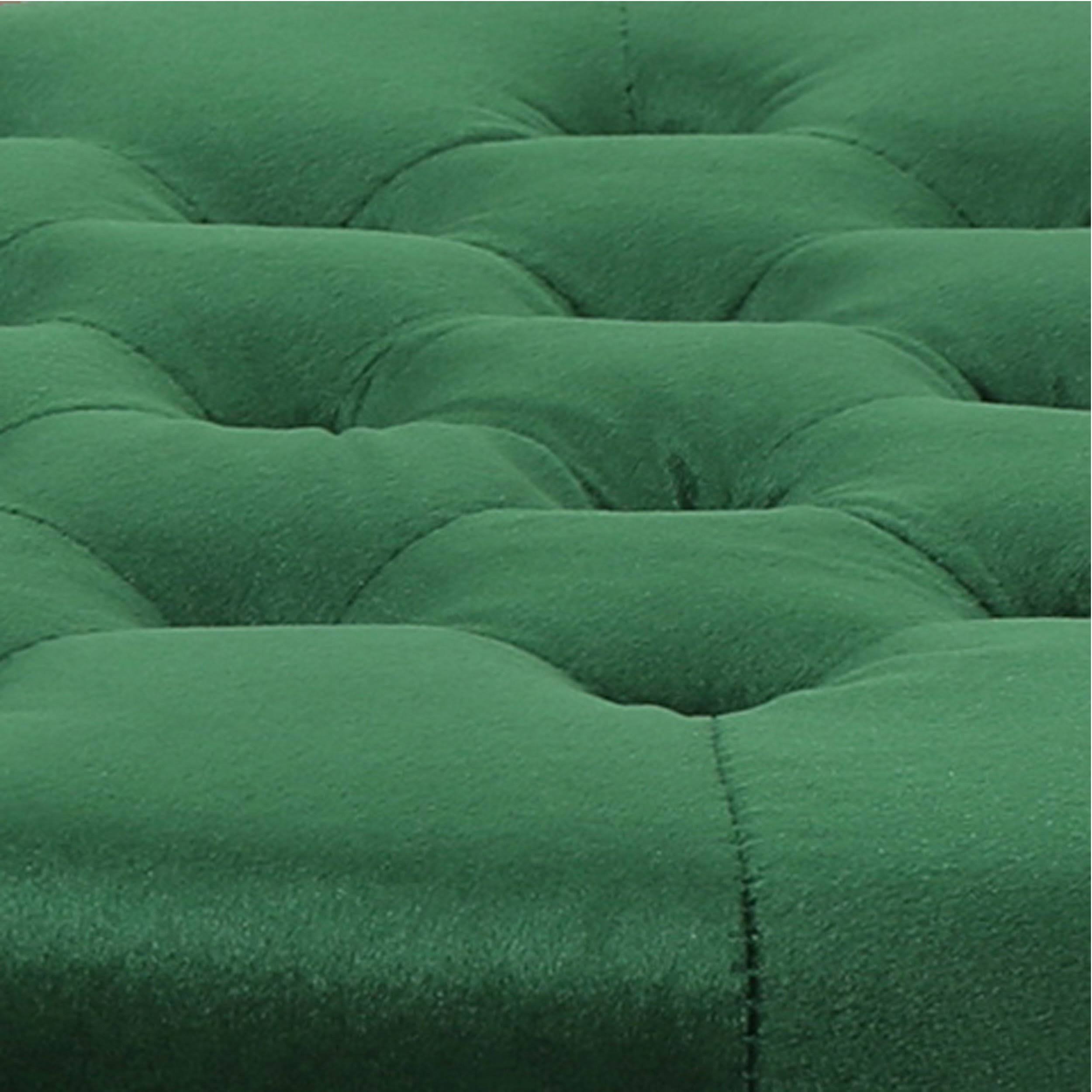 Black Velvet Tufted Ottoman X4072