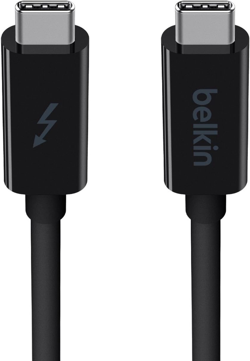 Black USB-C to USB-C Thunderbolt 3 Cable, 2.6ft Y4986
