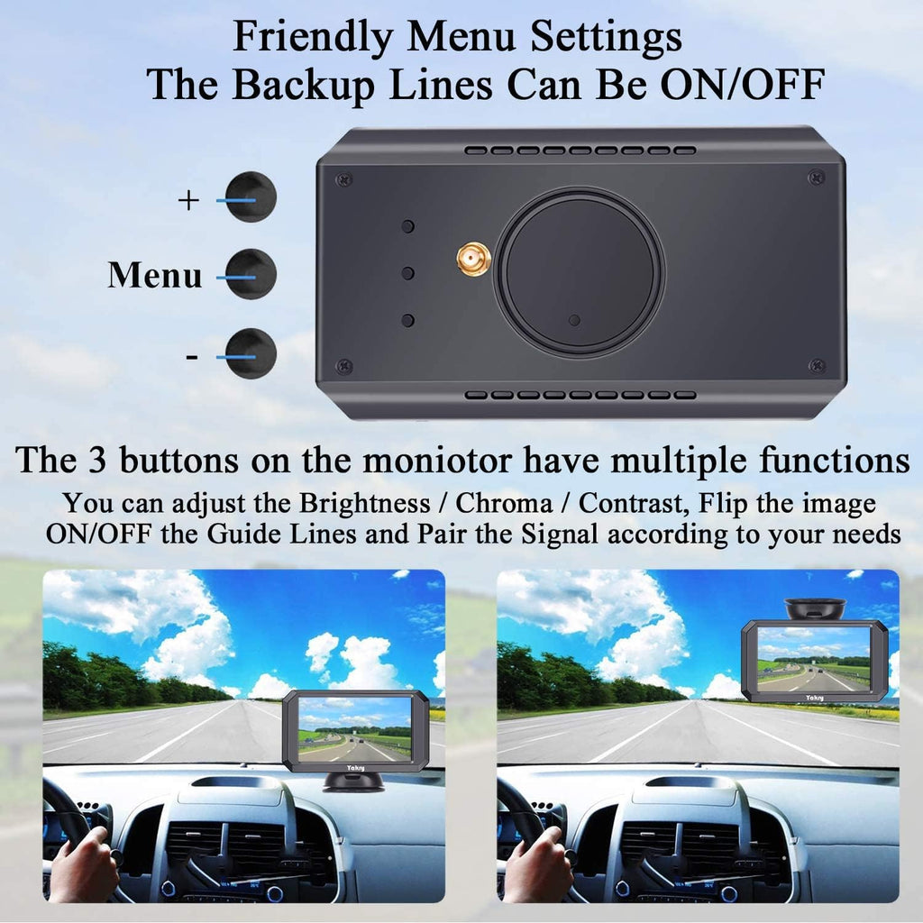 HD 1080P Wireless Backup Camera with 5" Monitor Rear View Camera G617