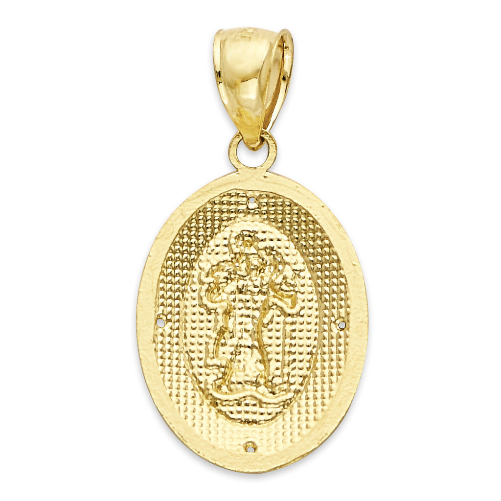 14k Real Solid Gold Saint Christopher Pendant V27013