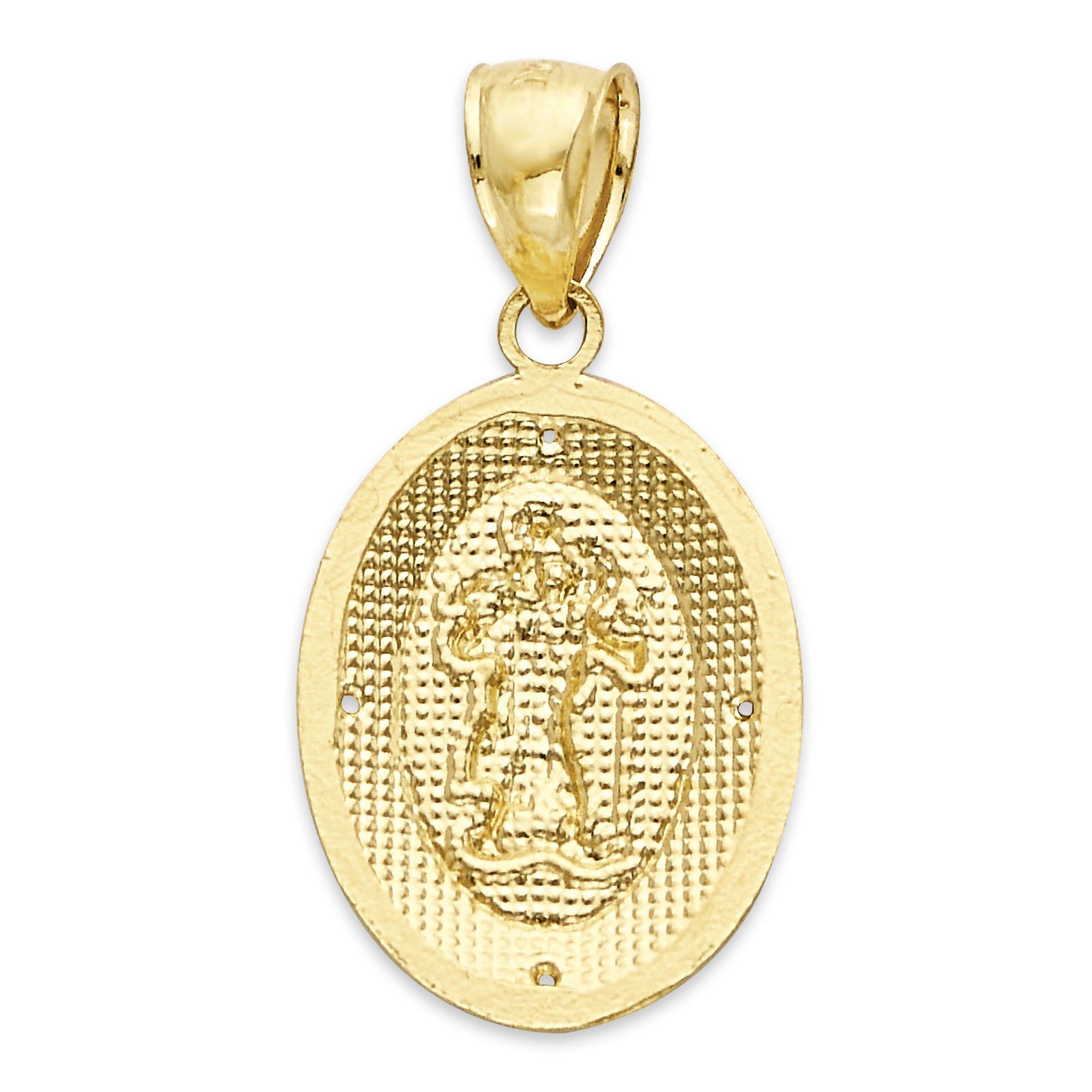 14k Real Solid Gold Saint Christopher Pendant V27013