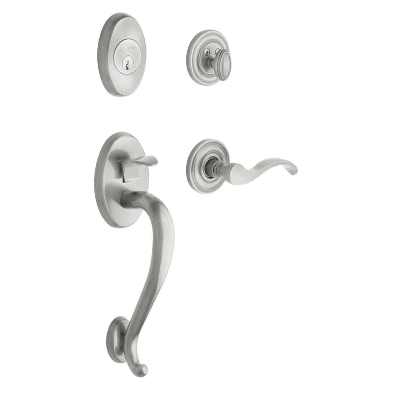 Satin Chrome Single Cylinder Handleset with Wave Lever V6222