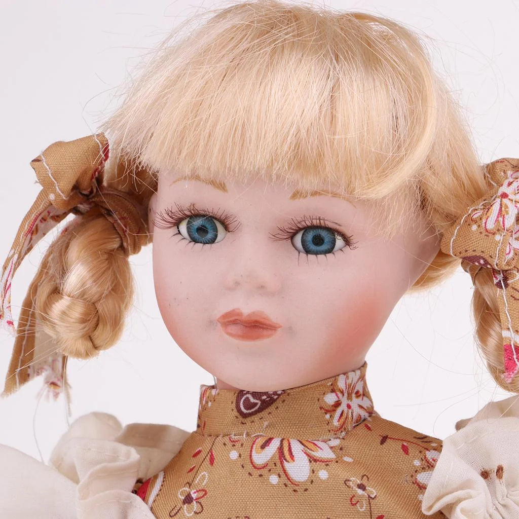 30cm Porcelain Girl Doll with Clothes Yellow J9666