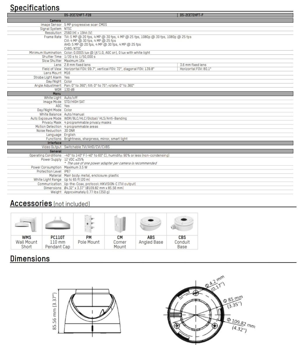 5 Megapixel Turret Surveillance Camera Q559292