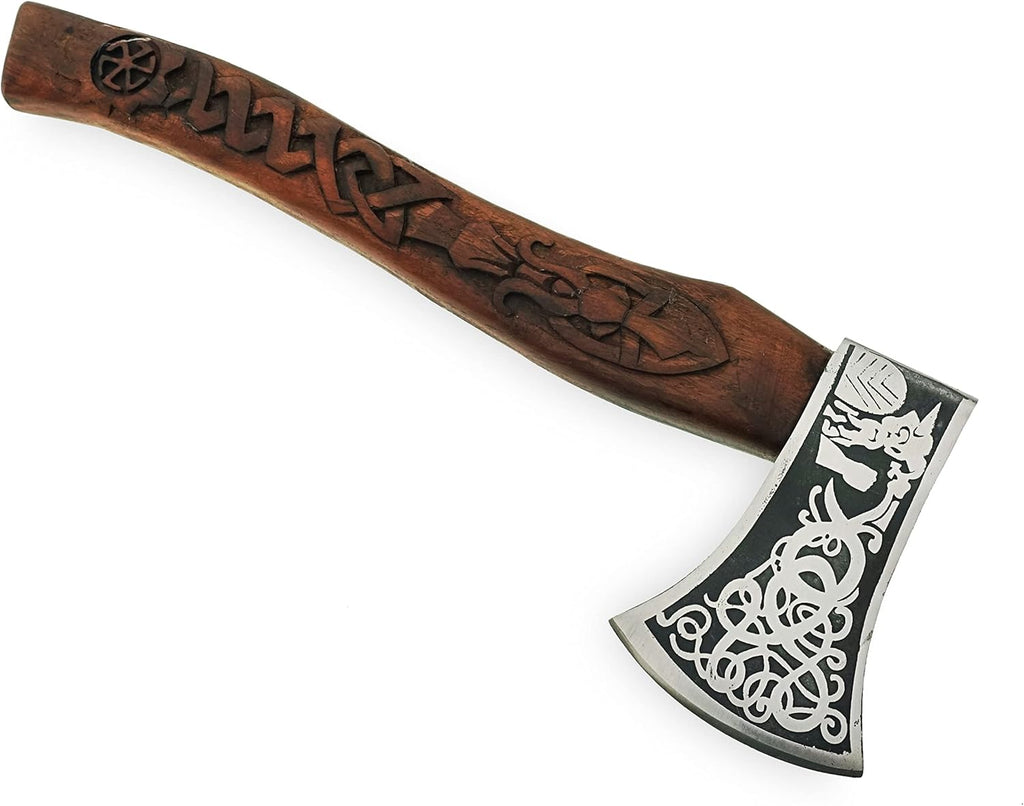 16 Inches Carbon Steel Axe with Rose Wood Handle H19559