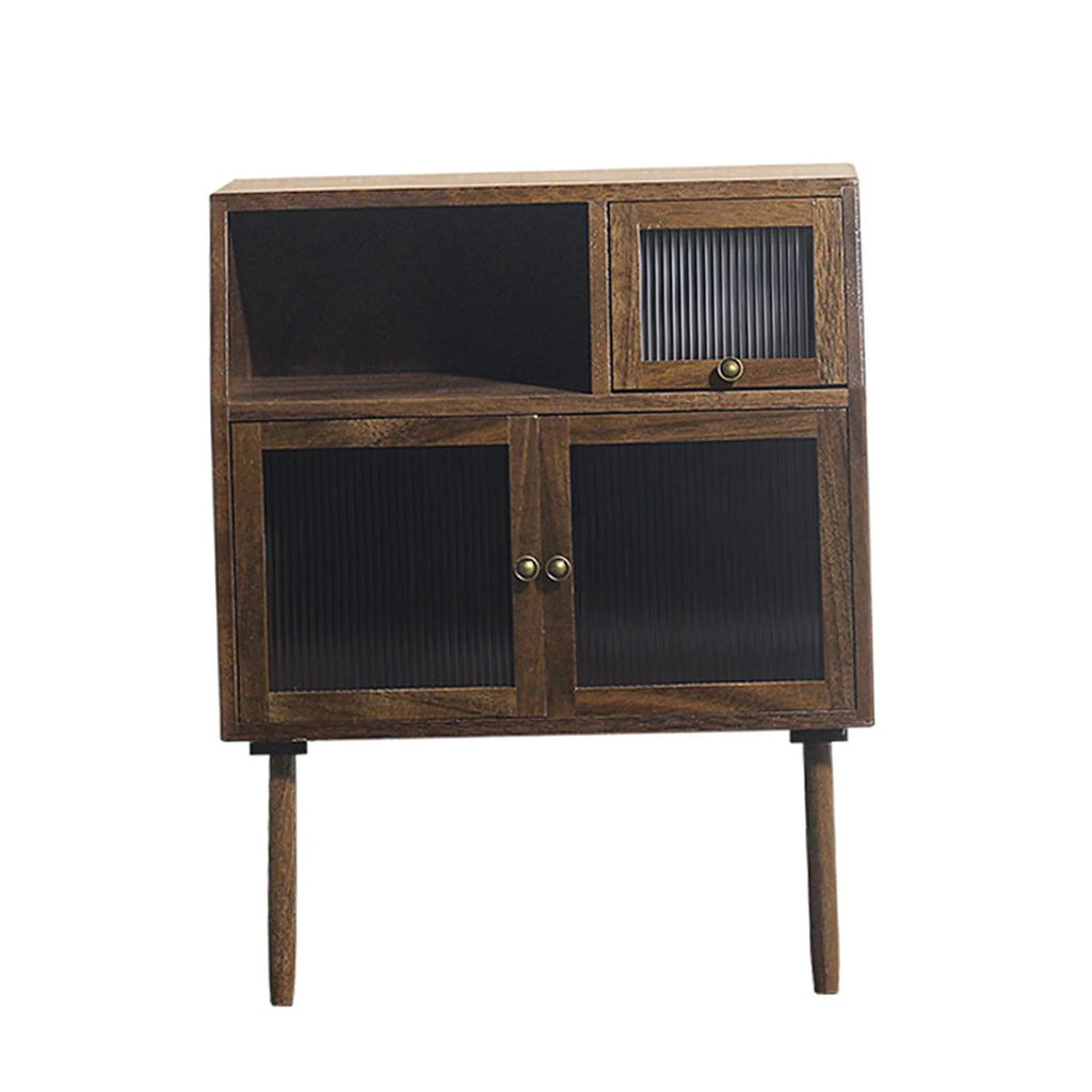 Walnut Cabinets Multipurpose Cupboard for 1/6 1/12 Scale Dollhouse T7822