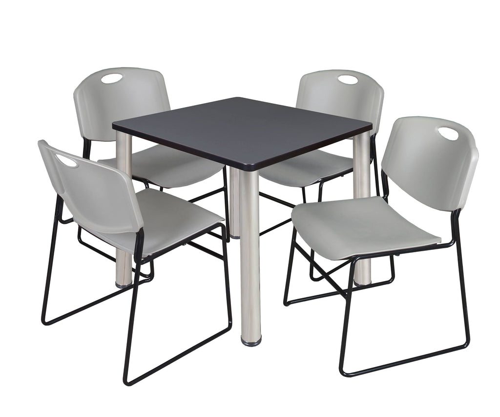 Square Breakroom Table with 4 Stack Chairs G4442