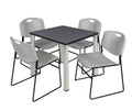 Square Breakroom Table with 4 Stack Chairs G4442