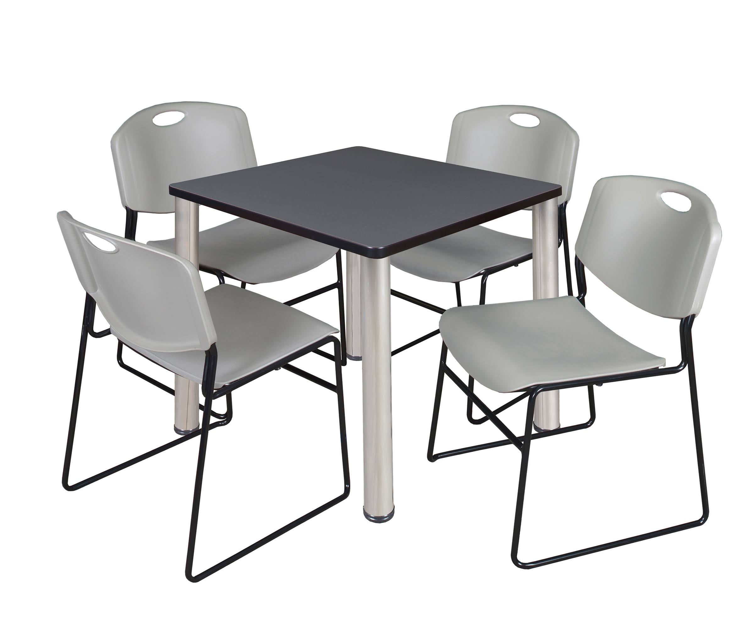Square Breakroom Table with 4 Stack Chairs G4442