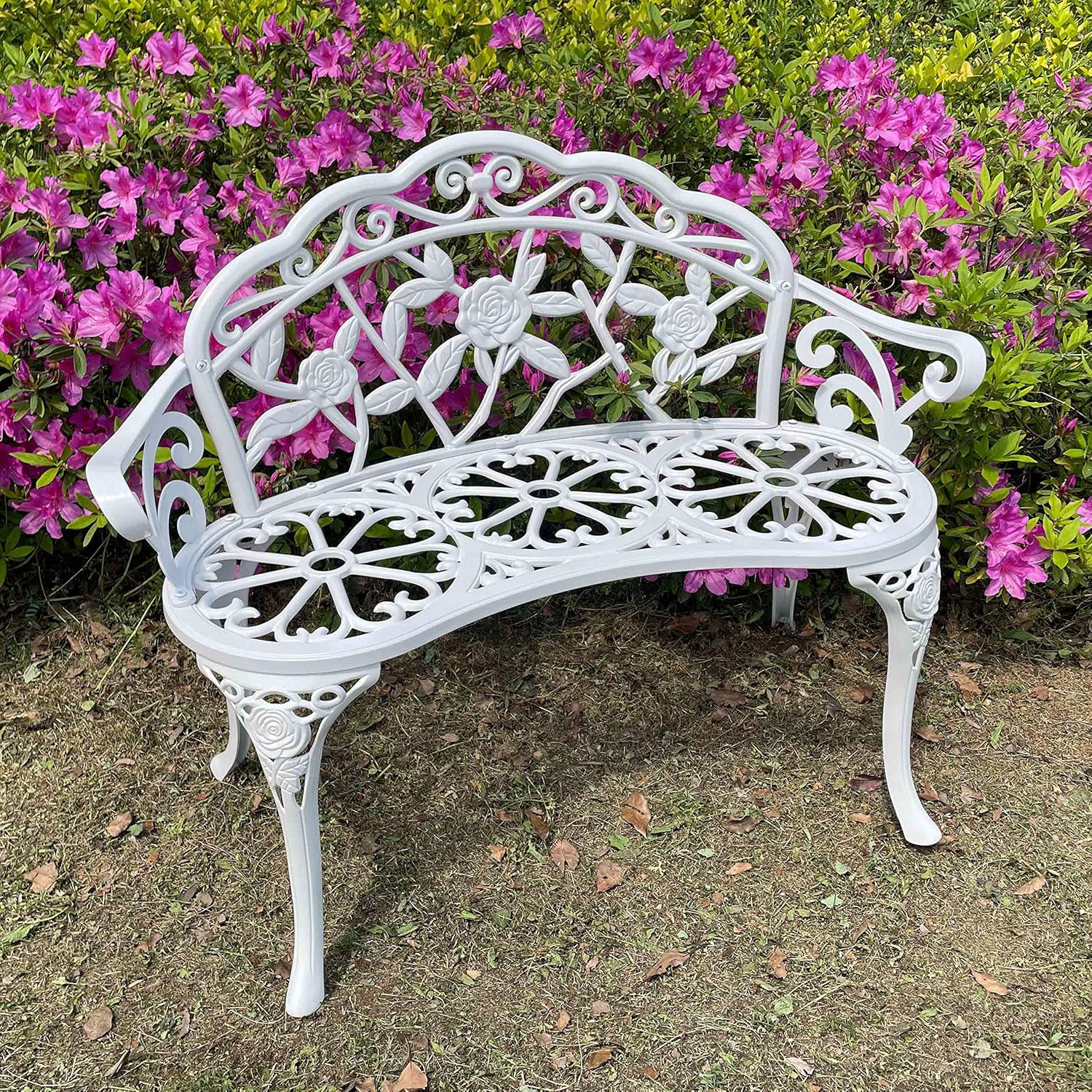 Green Cast Aluminum Patio Bench T8462