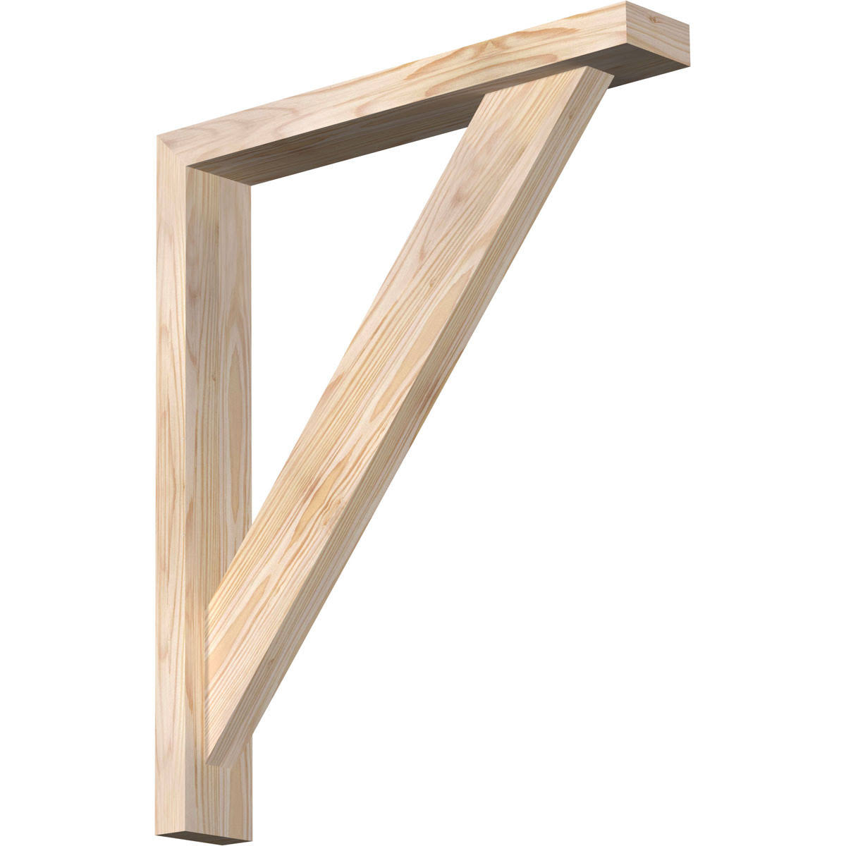 Traditional Block Smooth Bracket with Offset Brace, Douglas Fir E7596