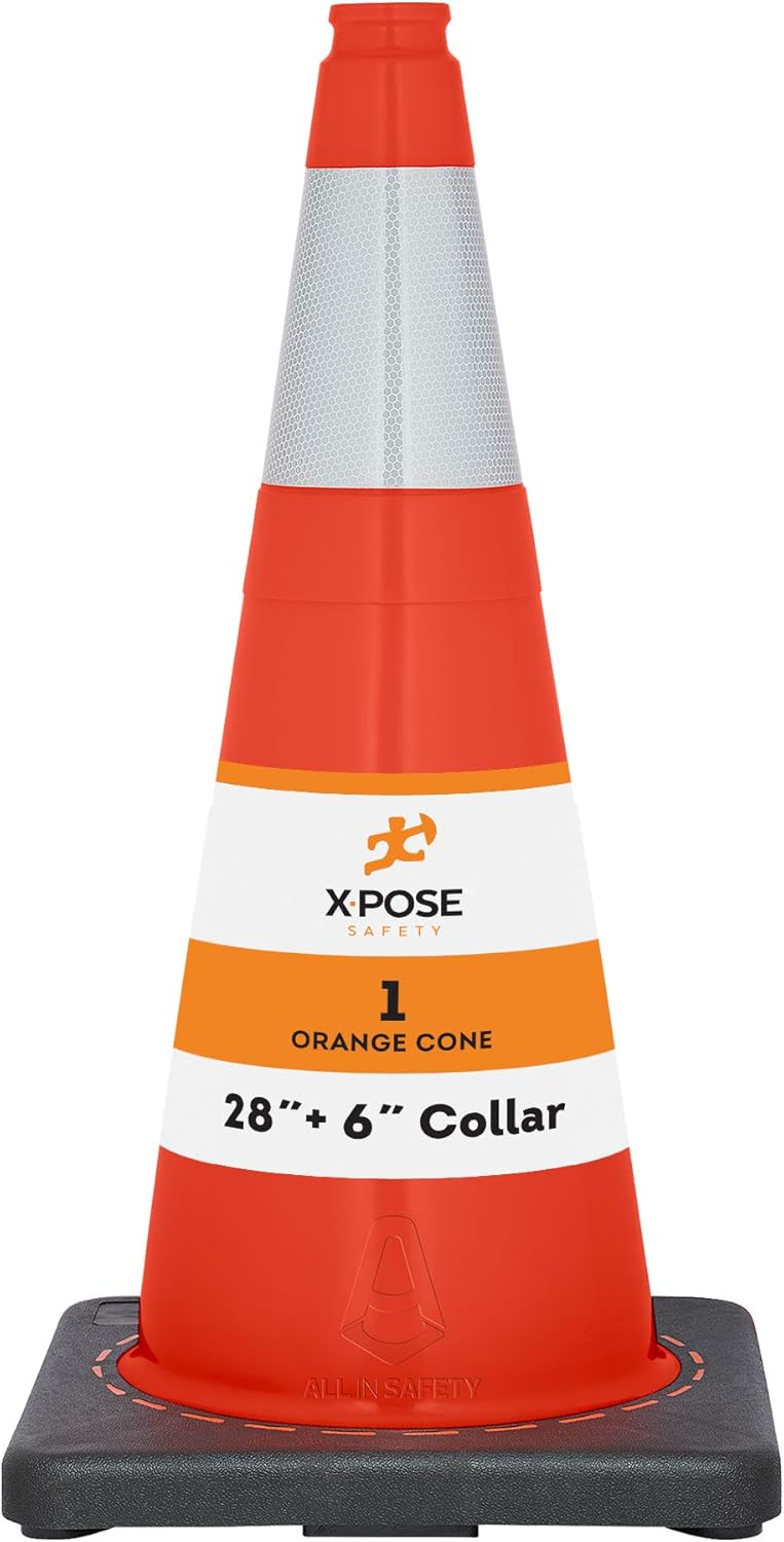 Orange PVC Plastic Traffic Cones with 6 Collar G6051
