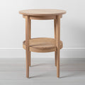 Wood & Cane Round Accent Table D10434