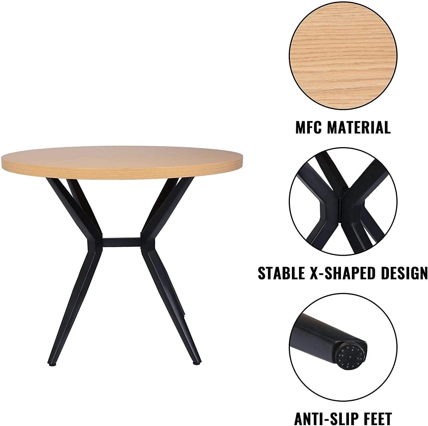 36 Round Dining Table with Solid Metal Legs O6295
