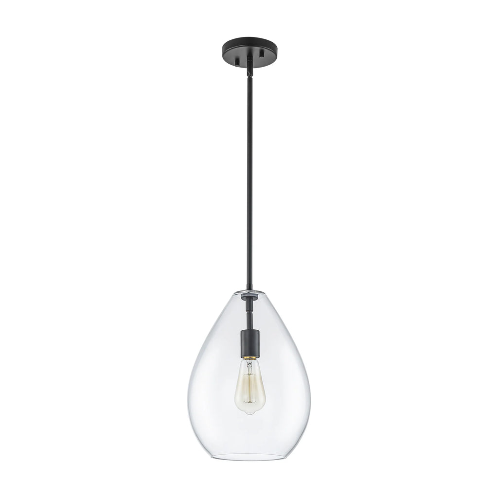 1-Light Dimmable Clear Glass Pendant N6965
